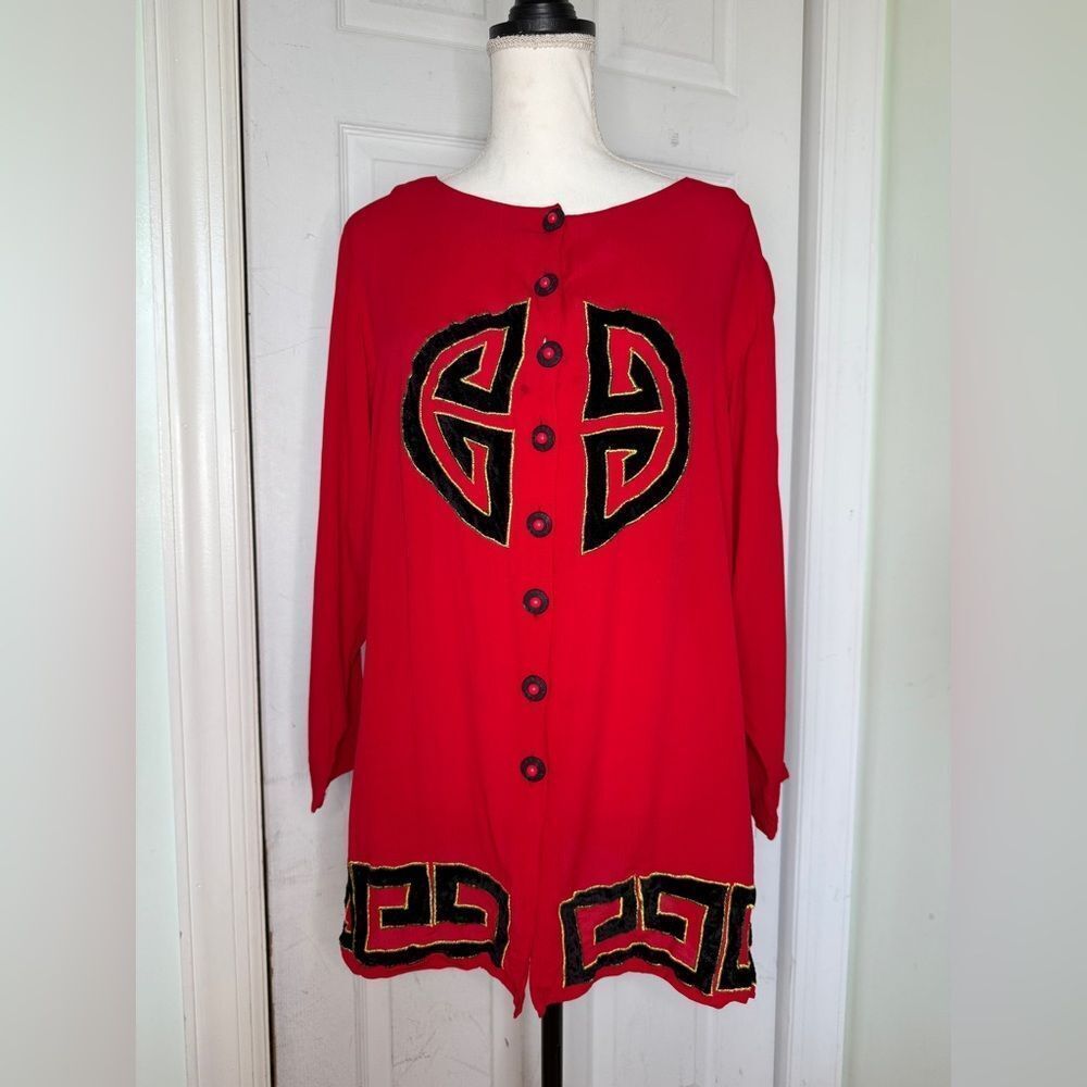 Anthony Mark Hankins Shopping with Anthony Chinoiserie Rayon Sz Medium